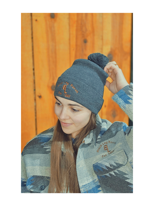 Black Leg Ranch pom-pom cuffed beanie (FREE SHIPPING)